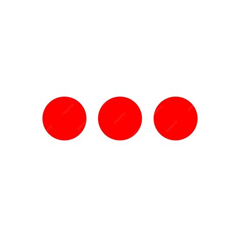Three red dots on same line vector. 3 red dots. | Premium Vector