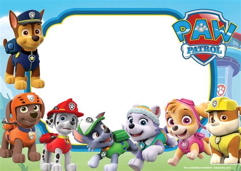 Paw Patrol Birthday Invites Template