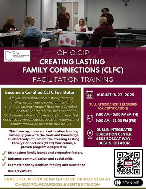 Ohio CIP Creating Lasting Family Connections Facilitation Training May ...