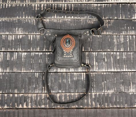 Handcrafted Leather Waist Thigh Belt with Utility Pouch || Tribal Styl