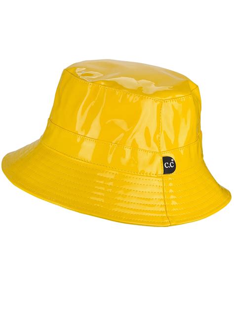 C.C Women's All Season Foldable Waterproof Rain Bucket Hat, Yellow ...