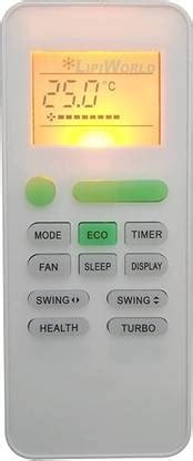 LipiWorld 145 AC Remote Control with Display Light Backlight Compatible ...