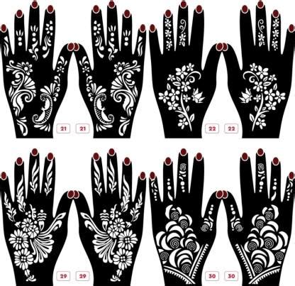 Spritzz mania Mehndi Sticker Set of 2 Pes|Henna Stencil for Women ...