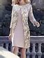 Sheath / Column Mother of the Bride Dress Jewel Neck Knee Length ...