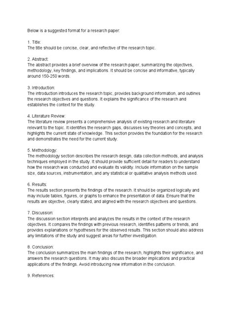 Image result for Research Paper Format Example