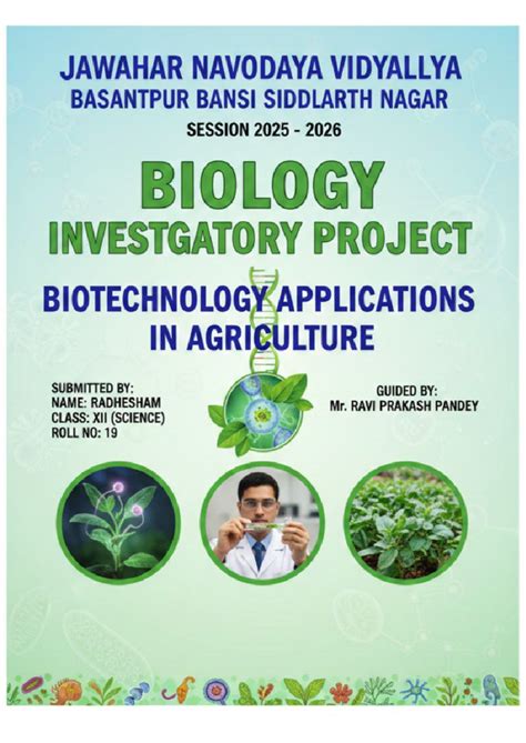 Biology Investigatory Project: Biotechnology Applications in ...
