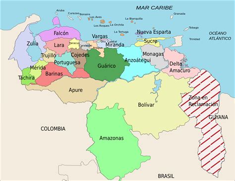 Geographic map of venezuela