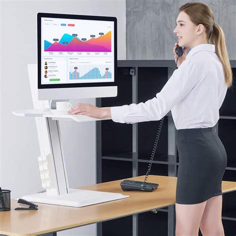 Buy NB North Bayou Height Adjustable Sit Stand Desk Converter ...