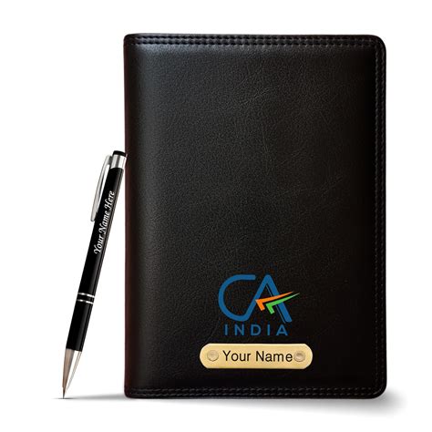 SAVRI Personalized Gifts –Customized Black Leather A5 Diary with Name ...