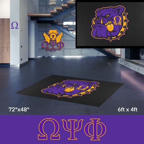 Omega Dog Fraternity Area Rug Royal Purple and Gold HBCU Greek Letters ...