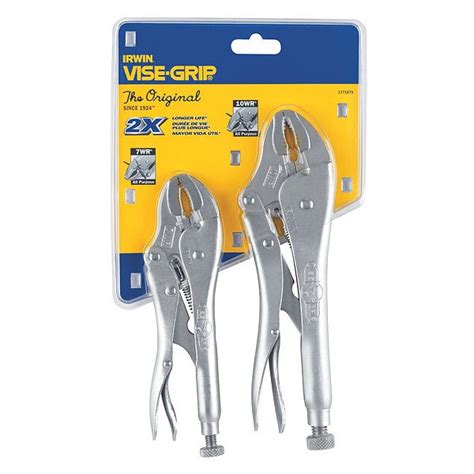 Irwin 2 Piece Fast Release Locking Pliers Set Plain Grip Handle 1771879 ...