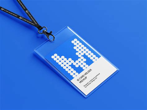 4 Free Plastic Pouch ID Card Mockup with Lanyard Mockup PSD sets