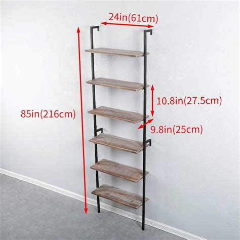 OLDRAINBOW Industrial Tall Ladder Shelf Wall Ladder Shelves,6 India | Ubuy