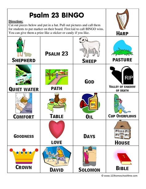 🐑 FREE Printable Psalm 23 Bingo