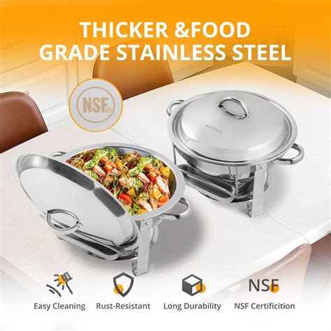 Buy ROVSUN 5 Qt Chafing Dish Buffet Set, Stainless Steel Round Chafers ...