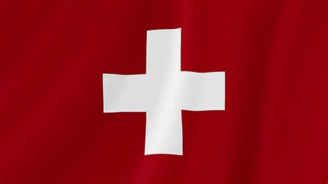 Suiza ondulación bandera. suizo realista bandera animación. cerca ...