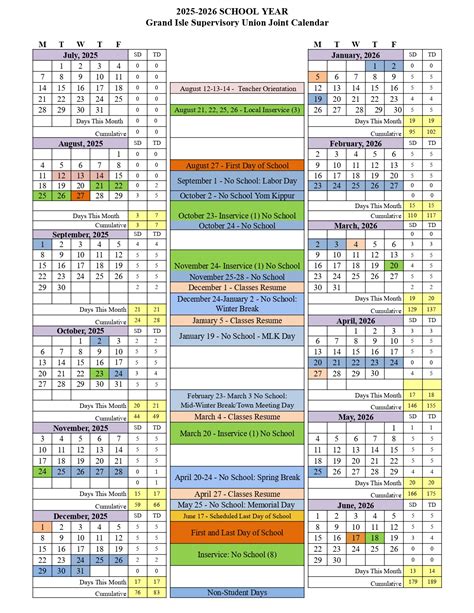 Grand Isle Supervisory Union vt Calendar 25-26 Revised[ pdf] - EduCounty