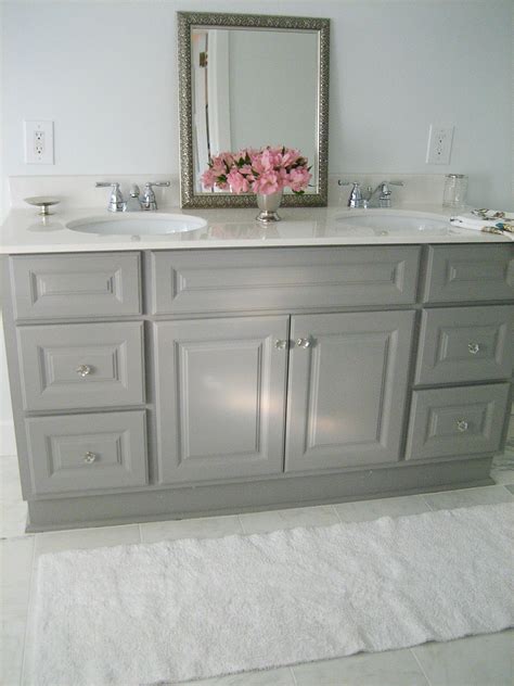 Ten June: DIY Custom Painted Grey Builder/Standard Bathroom Vanity ...