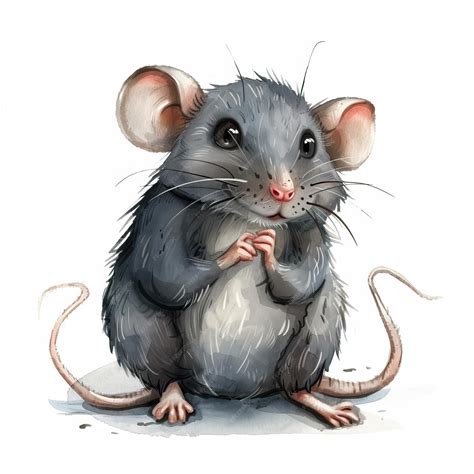 Premium Vector | Rat clipart cute clip art flat illustration cartoon cute