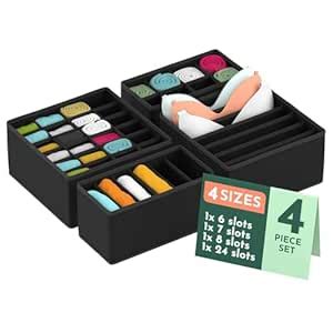 Kuber Industries 4 Pcs Set Foldable Multicompartment Socks Organizer ...