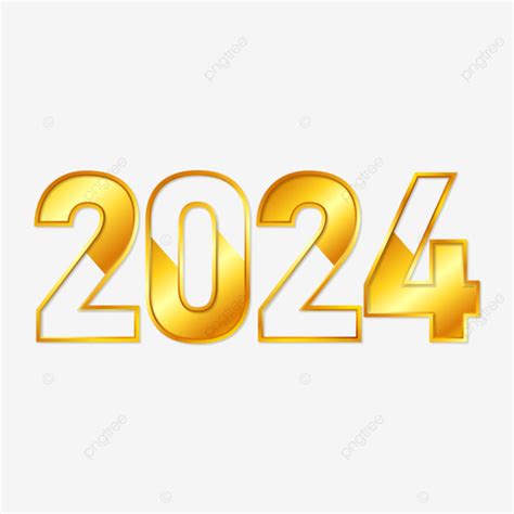 明けましておめでとうございます 2024 黄金の 3 D 番号 ベクターイラスト画像とPNGフリー素材透過の無料ダウンロード - Pngtree