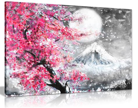 Japanese Cherry Blossom Tree Painting On Wall at Lynne Griffin blog