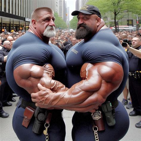 Wow: what a hot couple- thick necks and trapezius muscles, arms big as ...