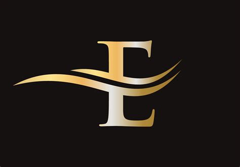 Letter E Logo Sign Design With Water Wave Concept 17664222 Vector Art ...