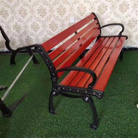 铸铝公园椅户外长椅园林景区小区广场碳纤维靠背塑木休闲座椅长凳-淘宝网