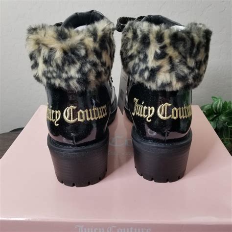 JUICY COUTURE Boots NWT Black Indulgence Leopard Fur... - Depop