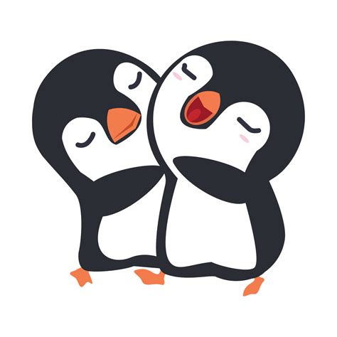 Cute Happy Penguins Couple hug cartoon 13928771 Vector Art at Vecteezy