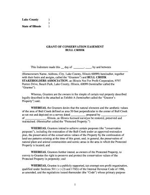 Fillable Online Grant of Conservation Easement - Bull Creek Fax Email ...