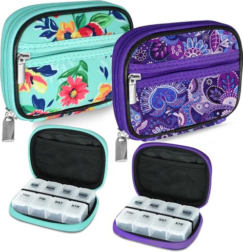 Amazon.com: Serfeymi Weekly Travel Pill Organizer Pill Case for Purse ...