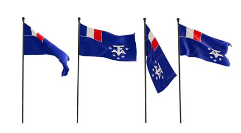 Premium Photo | 3D flags of French Southern and Antarctic Lands of 4 types Flag FSAL white ...