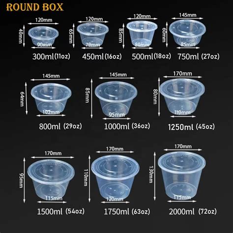 Double-layer Round Disposable Plastic Food Packing Containers Takeaway ...