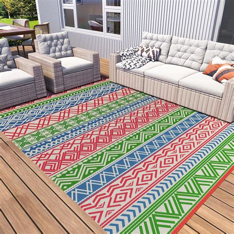 Amazon.com: MontVoo Outdoor Rug Carpet Waterproof-Patio Rug Mat 6x9 ...
