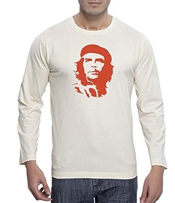 Clifton Men's Printed Full Sleeve R-Neck T-Shirt-Off White-Che Guevara ...