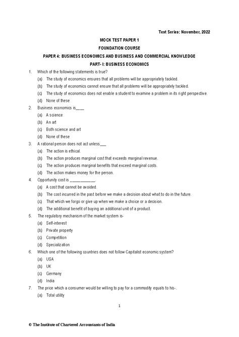 Paper 4 MTP 1 - Must do - 1 Test Series: November, 2022 MOCK TEST PAPER ...