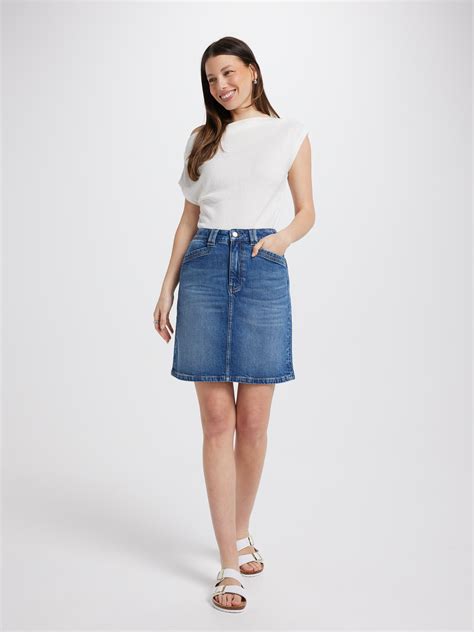 Originals Above Knee Skirt Mustang Blue - Just Jeans Online