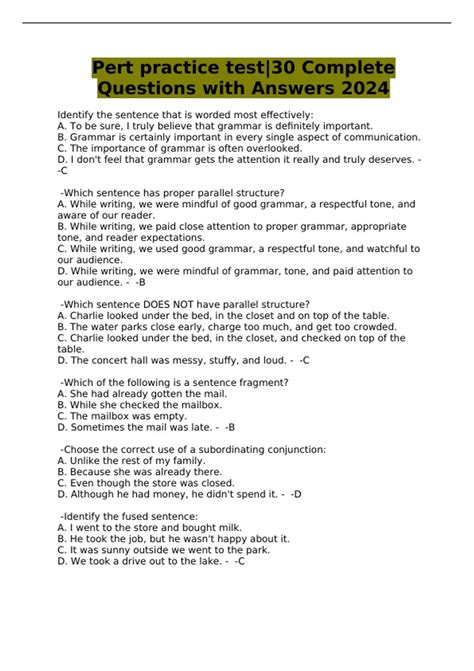 Image result for Pert Practice Questions