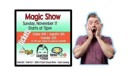 Magic Show with Cameron Zvara @ tinkrLAB!, 2650 E. Grand River Unit D ...