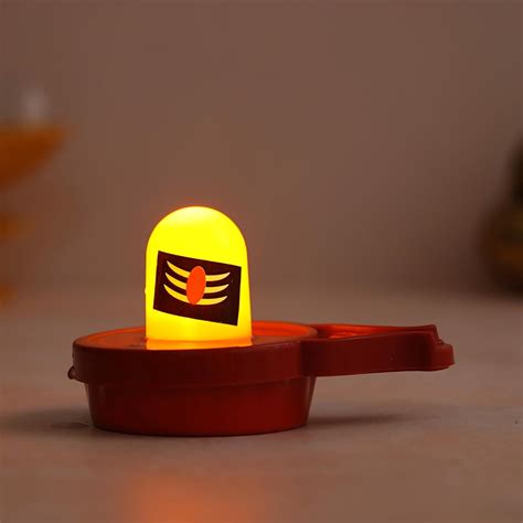 Buy eCraftIndia White Red Shivling Water Sensor Diya | Led Diya (Pack ...