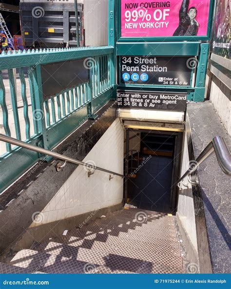 New York City Subway Entrance: 34 Street Penn Station Editorial Stock ...