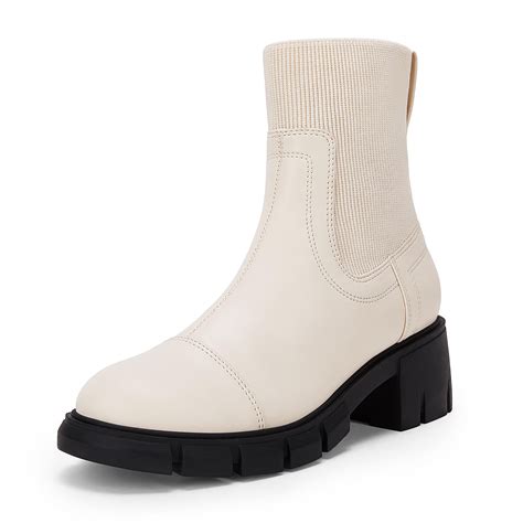 Rilista Womens Platform Lug Sole Chelsea Ankle Boots Slip On Chunky ...