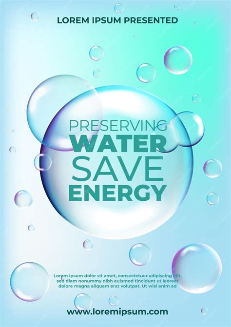 Preserving water for energy saving poster | Premium Vector