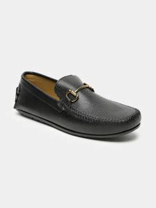 Teakwood Leathers Men Black Solid Genuine Leather Formal Loafers Slip ...