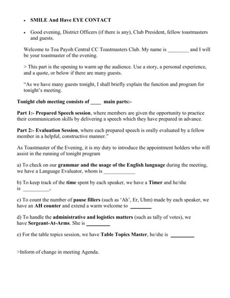 Image result for SAA Role Toastmasters Script