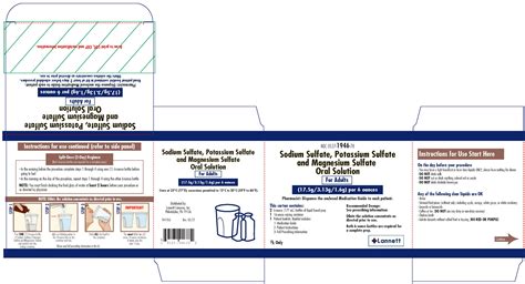 FDA Label for Sodium Sulfate, Potassium Sulfate, Magnesium Sulfate Oral Soution - Indications ...