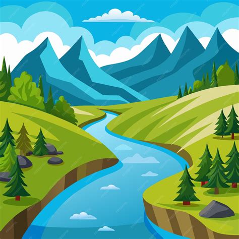 River Clip Art Vector Illustration Design | Premium AI-generated vector