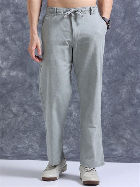 Buy The Roadster Lifestyle Co Linen Relaxed Fit Regular Trousers ...
